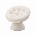 Round Swivel Chair with Polyester in Beige