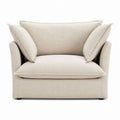 Beige Polyester Loveseat Sofa with Cushions 120x80x90 cm