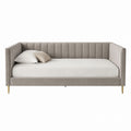 Velvet Daybed with Metal Legs Gray and Gold 200x100x85 cm