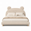 King Bed with Upholstered Teddy Bear Headboard