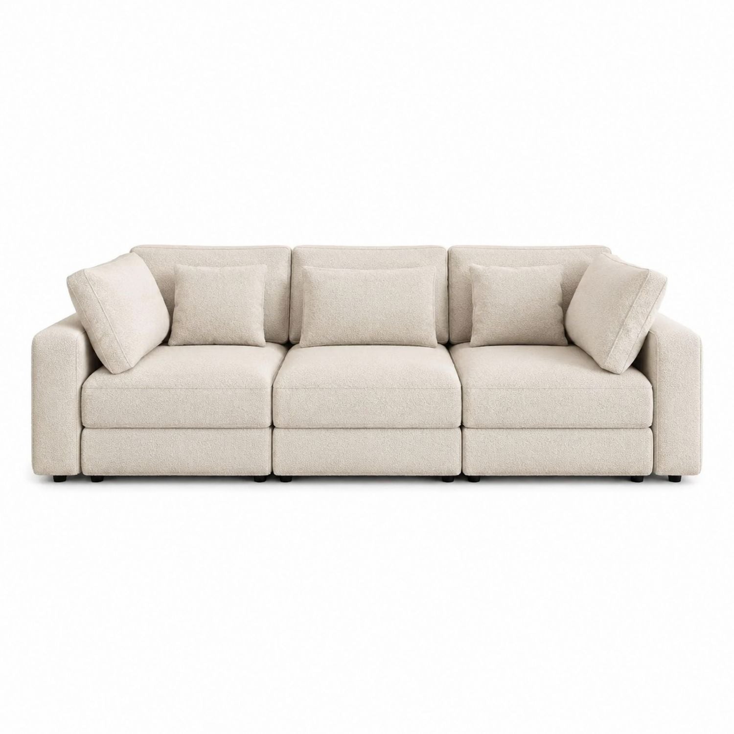 Fabric Beige 3-Seater Modular Sofa