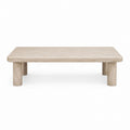 Travertine Stone Outdoor Coffee Table Beige Rectangular 120cm