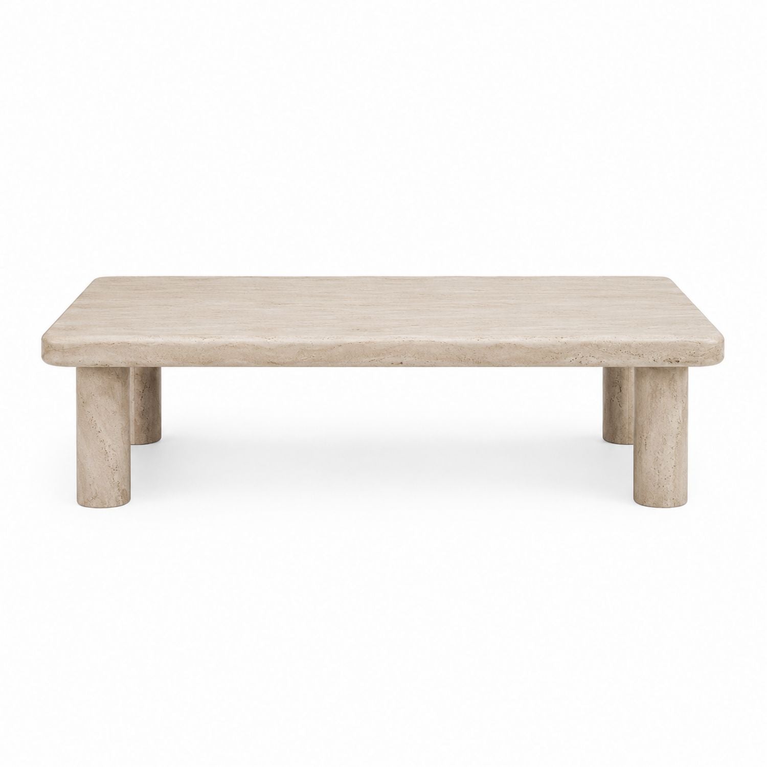 Travertine Stone Outdoor Coffee Table Beige Rectangular 120cm