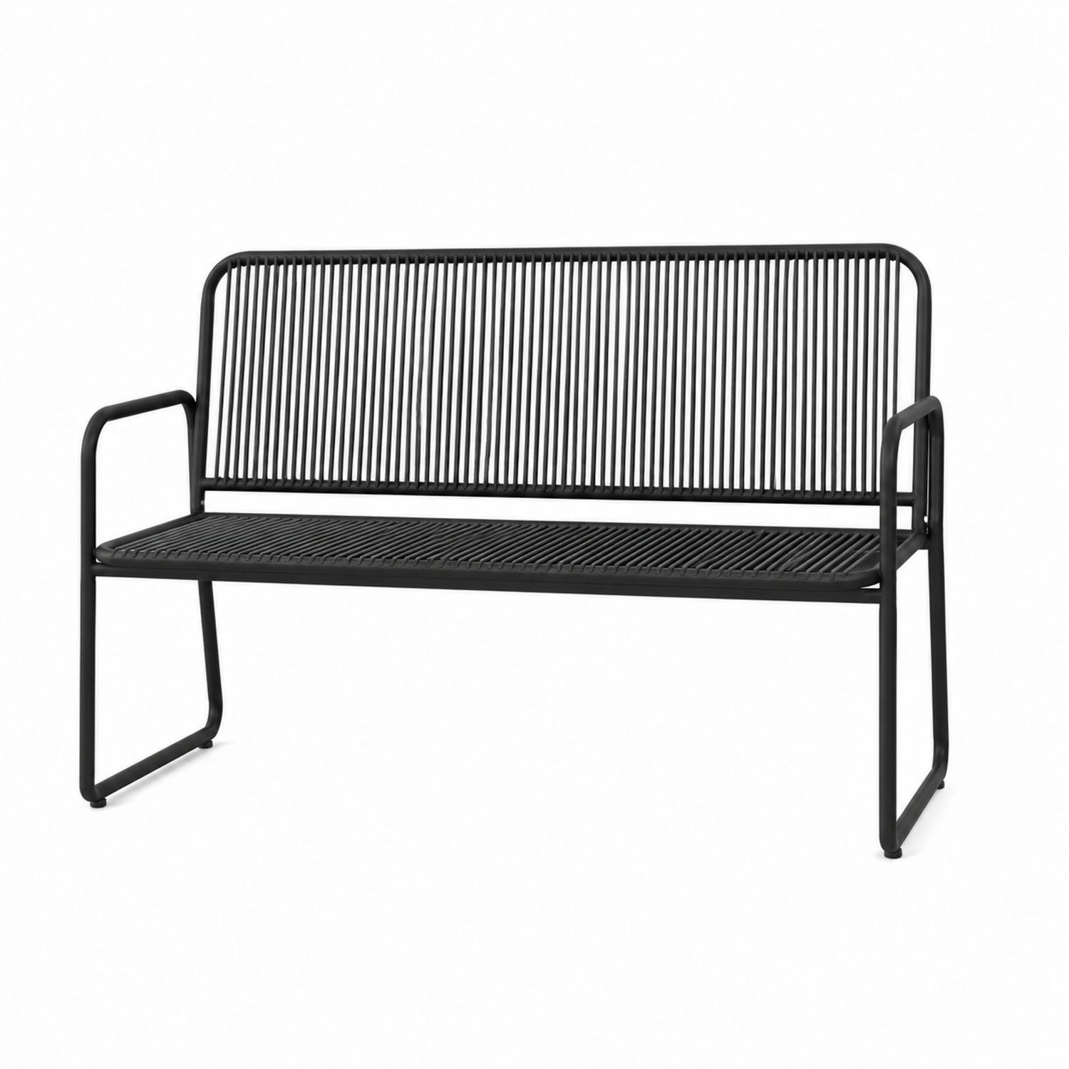 Outdoor Metal Bench Black