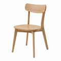 Wood Dining Chair Oak Finish Armless 45cm x 50cm x 85cm
