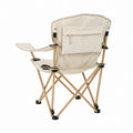 Folding Outdoor Chair with Cup Holder and Back Pocket Beige Polyester