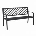 Outdoor Metal Bench Black 125cm