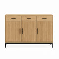 Oak Wood Sideboard with Metal Handles 120x40x75 cm