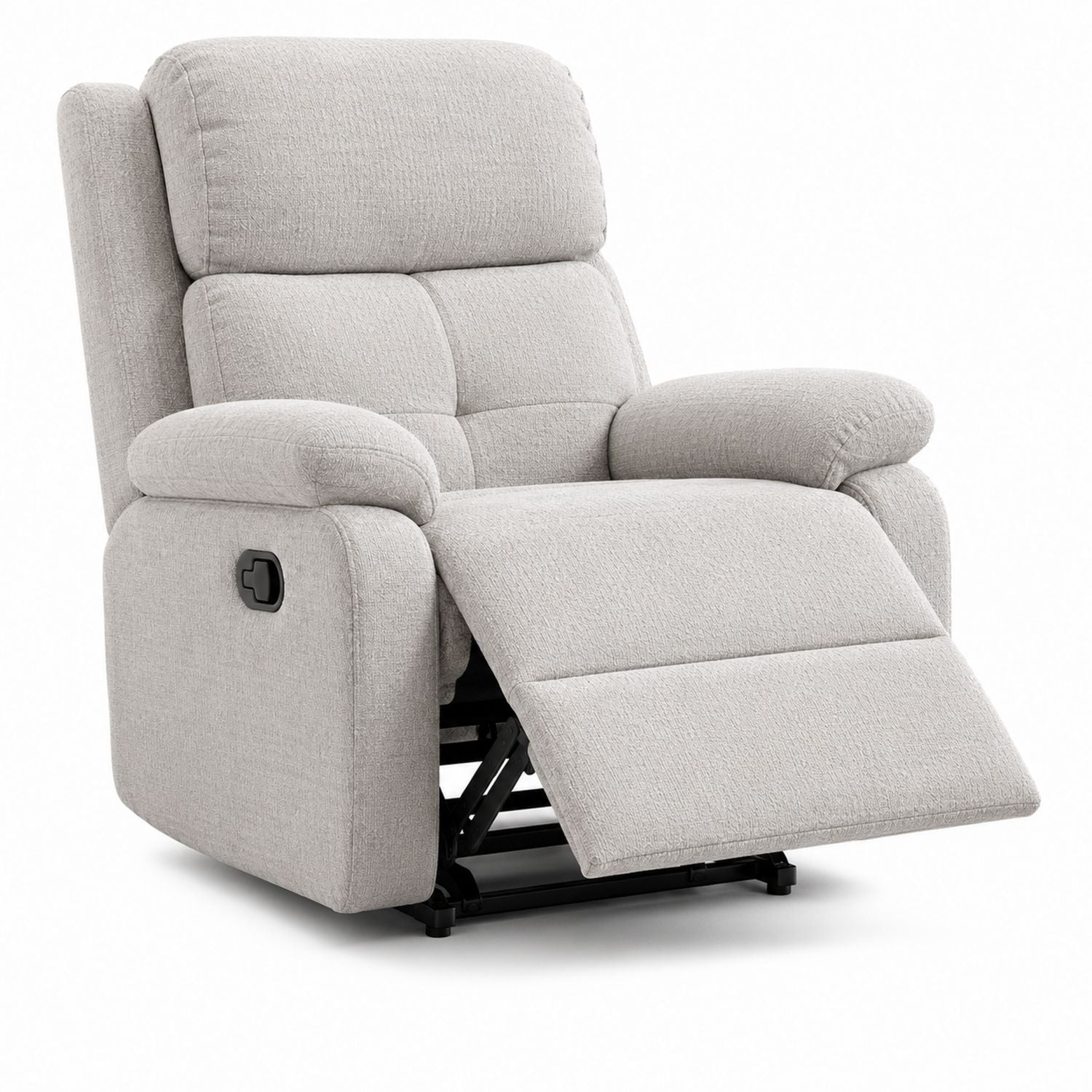 Recliner Chair Fabric Light Gray Adjustable Lounge Sofa