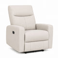 Recliner Chair Polyester Upholstery Beige Adjustable 102cm x 88cm x 96cm