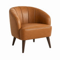 Faux Leather Armchair Brown 80cm Height