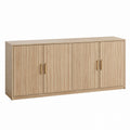 Wooden Storage Cabinet Oak Finish 4-Door 180x45x80 cm
