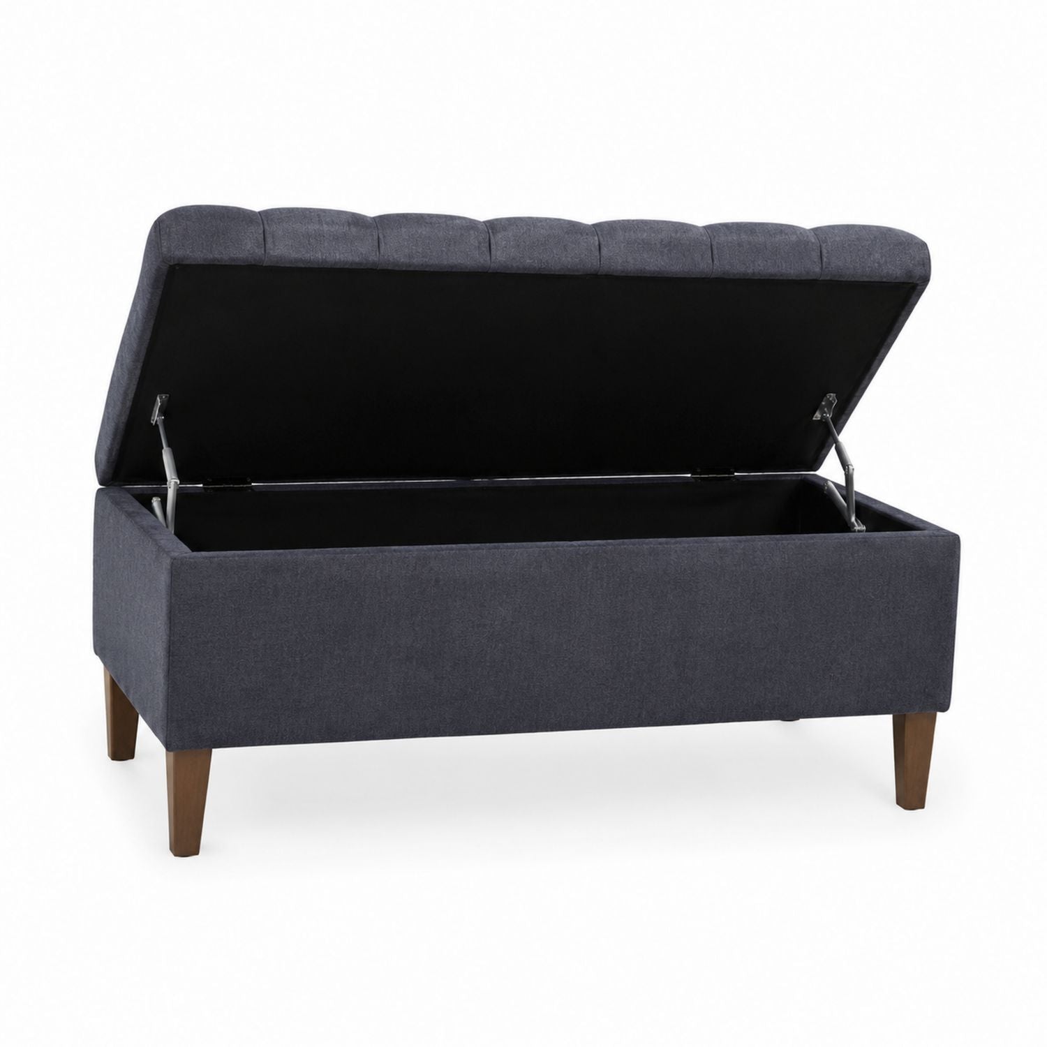 Upholstered Storage Bench Polyester Gray 100cm x 45cm x 50cm
