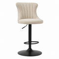 Boucle Adjustable Swivel Bar Stool with Metal Base