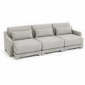 3 Seater Polyester Fabric Sofa Light Gray 300cm