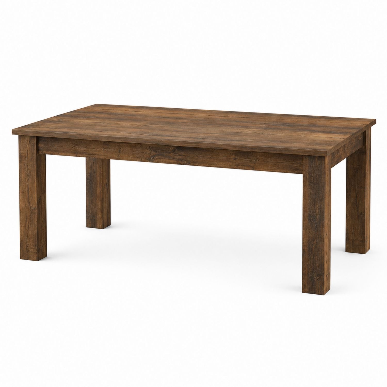 Rectangular Solid Wood Dining Table Brown 180cm x 90cm x 75cm