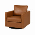 Swivel Armchair Faux Leather Brown 85x85x80 cm
