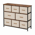 9-Drawer Fabric Dresser with Metal Frame and Wood Top