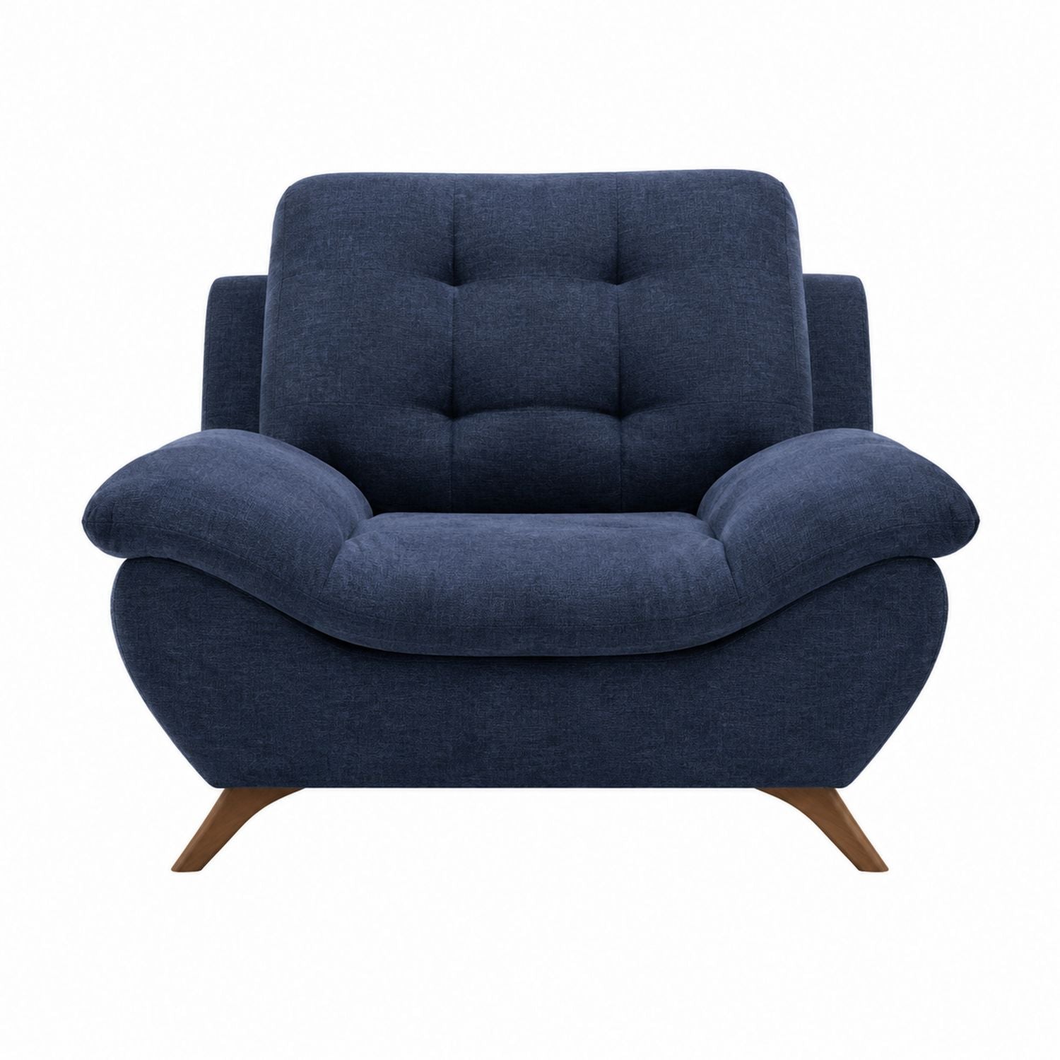 Linen Fabric Armchair Navy Blue