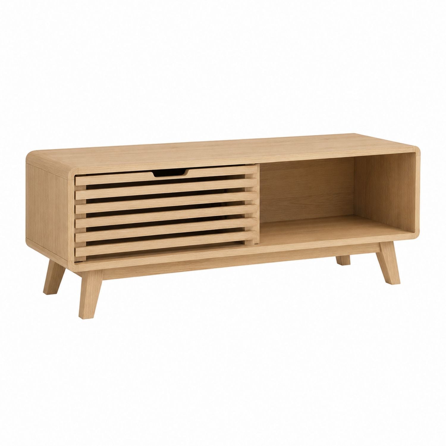 Oak Wood TV Stand Natural Finish 120cm Length