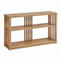 Solid Oak Console Table 3 Shelves 120x80x35 cm