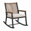 Metal Frame Rocking Chair with Beige Cushion