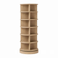 Round Rotating Oak Shoe Storage Tower 8-Tier 183cm