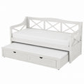 Wooden Daybed with Trundle White 200cm x 100cm
