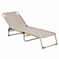 Outdoor Folding Sun Lounger Chair with Metal Frame and Textilene Fabric