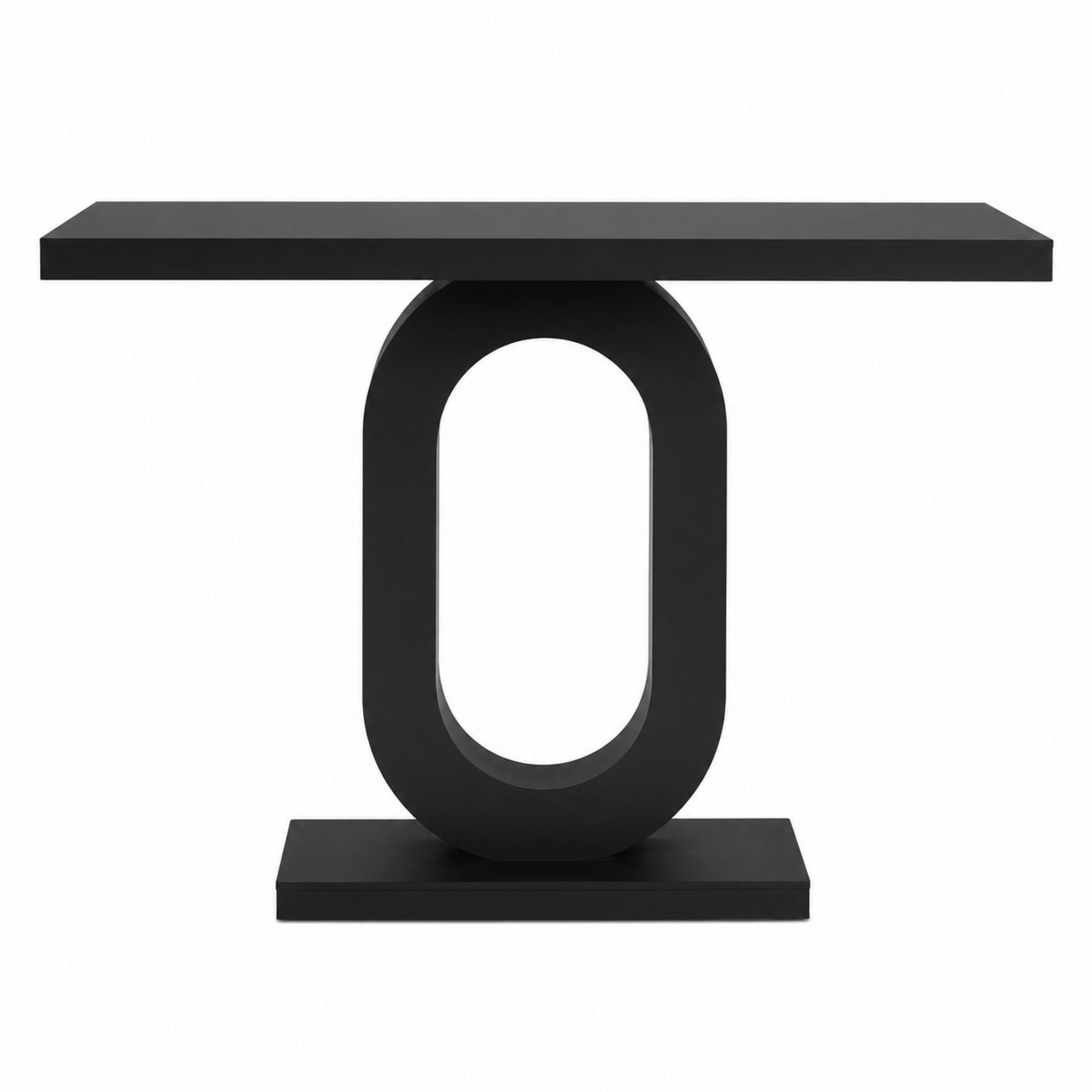 Black MDF Console Table with O-Shaped Base