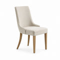 Linen Upholstered Dining Chair Oak Legs