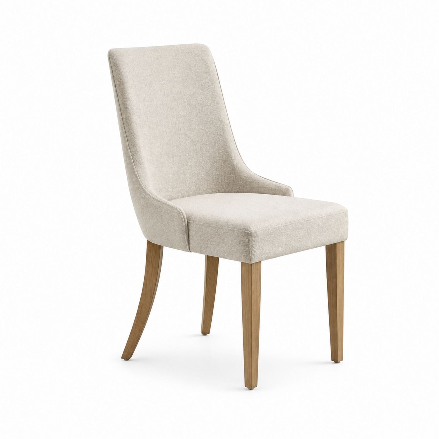 Linen Upholstered Dining Chair Oak Legs