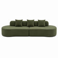 Green Polyester Modular Sofa with Cushions 300cm