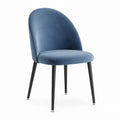 Blue Velvet Dining Chair with Metal Legs