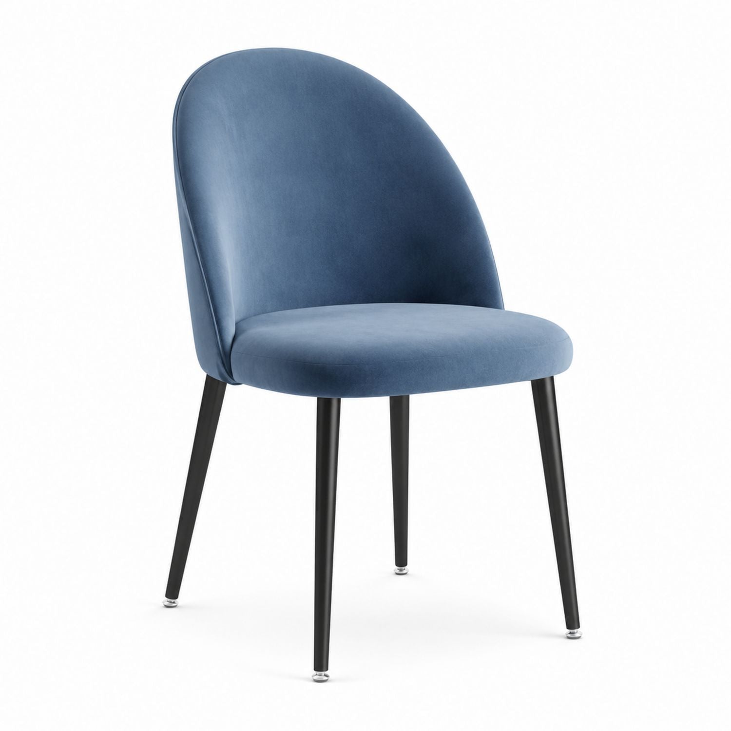 Blue Velvet Dining Chair with Metal Legs